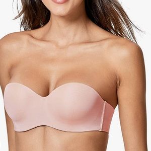 Women's Strapless Padded Push Up Seamless Underwired Convertible Bra